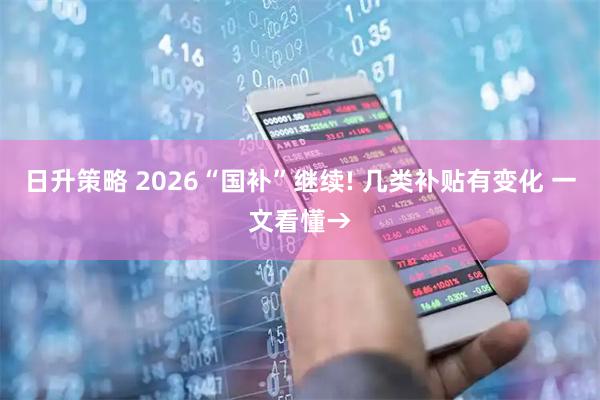 日升策略 2026“国补”继续! 几类补贴有变化 一文看懂→